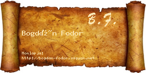 Bogdán Fodor névjegykártya