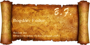 Bogdán Fodor névjegykártya