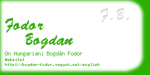 fodor bogdan business card