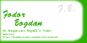 fodor bogdan business card